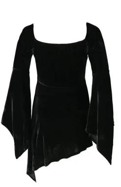 Restyle Velvet Asymmetric VAMP DRESS Heart neckline