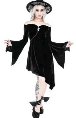 Restyle Velvet Asymmetric VAMP DRESS Heart neckline