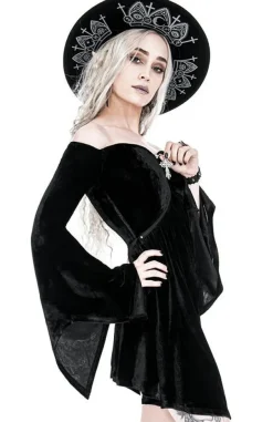 Restyle Velvet Asymmetric VAMP DRESS Heart neckline
