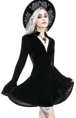 Restyle Velvet DRACULINA DRESS A-line shape