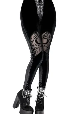 Restyle Velvet Mesh Leggings Cathedral crescent moons