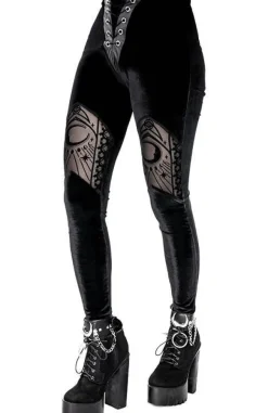 Restyle Velvet Mesh Leggings Cathedral crescent moons