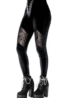 Restyle Velvet Mesh Leggings Cathedral crescent moons
