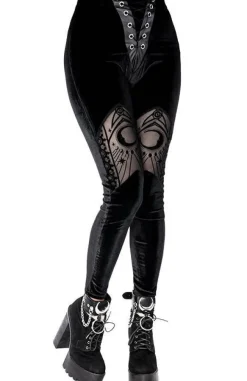 Restyle Velvet Mesh Leggings Cathedral crescent moons