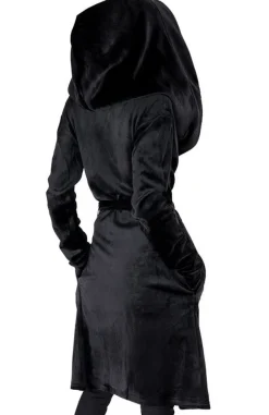 Restyle VELVET REAPER HOODIE, black gothic hoodie with big hood