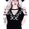 Restyle V-neck with choker Gothic blouse with Moon "SYMBOLS"