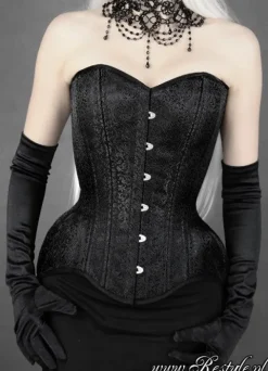 Restyle WH BROCADE OVERBUST Black gothic jacuard hourglass corset