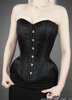 Restyle WH BROCADE OVERBUST Black gothic jacuard hourglass corset
