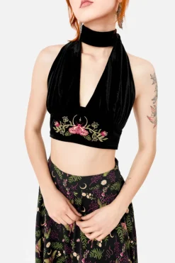 Restyle WOODLAND BLOOM HALTERNECK TOP