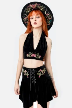 Restyle WOODLAND BLOOM HALTERNECK TOP
