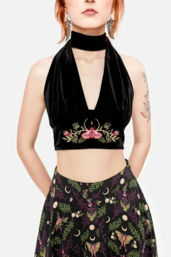 Restyle WOODLAND BLOOM HALTERNECK TOP