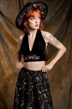 Restyle WOODLAND BLOOM HALTERNECK TOP