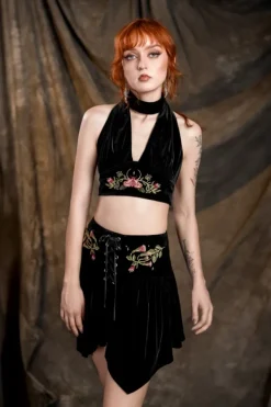 Restyle WOODLAND BLOOM HALTERNECK TOP