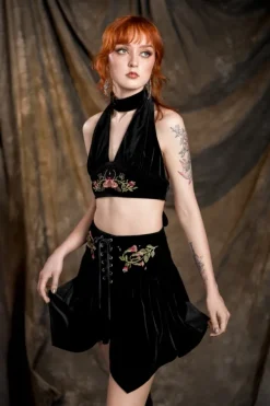 Restyle WOODLAND BLOOM HALTERNECK TOP