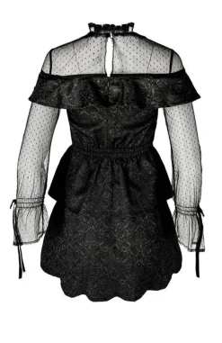 Restyle Zoe Dress Jacquard Ruffled Romantic Dress with crescent